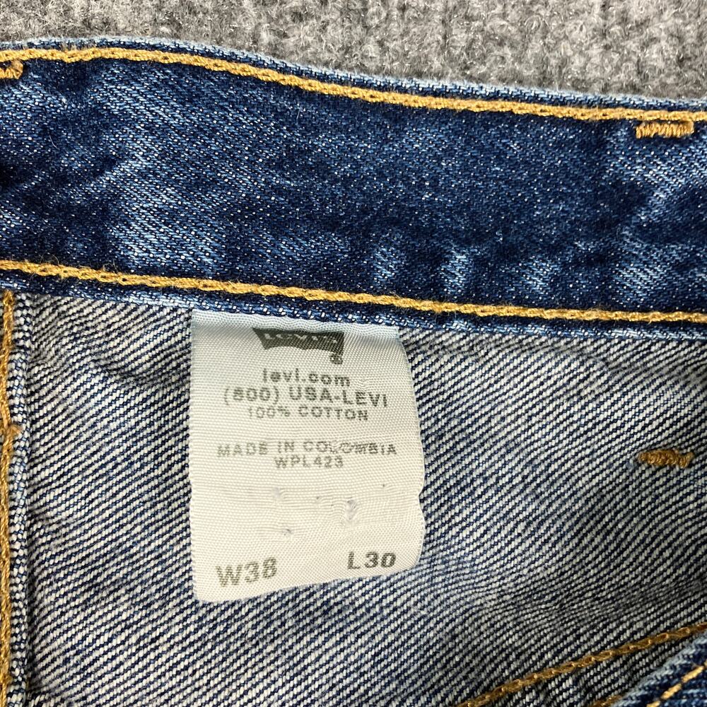 Levi's 501  Jeans Mens W38 L30 Blue Classic Fit Mid Wash Denim 5 Pocket Pants - Picture 6 of 10